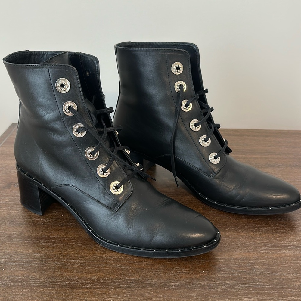 Freda Salvador Black Leather Boots 10